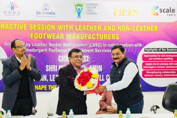 Meeting Between Leather Sector Skill Council and BFDS Bahadurgarh Held Successfully A meeting was held today under the chairmanship of Sh. Mukhtarul Amin, Chairman of the Leather Sector Skill Council (LSSC), in collaboration with BFDS Bahadurgarh. The event saw the presence on DIAS of Sh. Subhash Jagga Ji, Sh. Sanjay Kumar ji, Sh. Vikas Anand (Soni) ji, Sh. Sushil Singhal ji and over 60 BFDS members and industrialists. Sh. Subhash Jagga Ji welcomed the Chairman and emphasized the importance of collaborating with industries to enhance industrial training. Sh. Sanjay Ji presented details on government training projects, futuristic skill development, and opportunities in leather and non-leather footwear sectors. Sh. Sushil Singla Ji shared insights on workforce training and development, while Sh. Mukhtarul Amin Ji delivered keynotes on strengthening industry collaborations to drive skill development initiatives forward. The meeting was highly productive and focused on aligning industry needs with skill development goals.