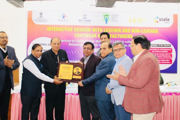 Meeting Between Leather Sector Skill Council and BFDS Bahadurgarh Held Successfully A meeting was held today under the chairmanship of Sh. Mukhtarul Amin, Chairman of the Leather Sector Skill Council (LSSC), in collaboration with BFDS Bahadurgarh. The event saw the presence on DIAS of Sh. Subhash Jagga Ji, Sh. Sanjay Kumar ji, Sh. Vikas Anand (Soni) ji, Sh. Sushil Singhal ji and over 60 BFDS members and industrialists. Sh. Subhash Jagga Ji welcomed the Chairman and emphasized the importance of collaborating with industries to enhance industrial training. Sh. Sanjay Ji presented details on government training projects, futuristic skill development, and opportunities in leather and non-leather footwear sectors. Sh. Sushil Singla Ji shared insights on workforce training and development, while Sh. Mukhtarul Amin Ji delivered keynotes on strengthening industry collaborations to drive skill development initiatives forward. The meeting was highly productive and focused on aligning industry needs with skill development goals.